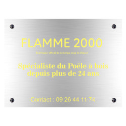 Gravure de Plaque en aluminium gris Avec son texte noir - 300 x 200 mm