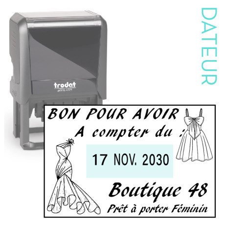 Empreinte pour tampon dateur Trodat 4727 | À personnaliser | 23.30 €