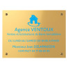 Gravure de Plaque en aluminium doré Avec son texte noir - 300 x 200 mm