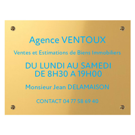 Gravure de Plaque en aluminium gris Avec son texte noir - 300 x 200 mm