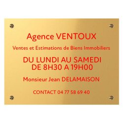 Gravure de Plaque en aluminium gris Avec son texte rouge 300 x 200 mm