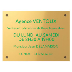 Gravure de Plaque en aluminium gris avec son texte vert - 300 x 200 mm