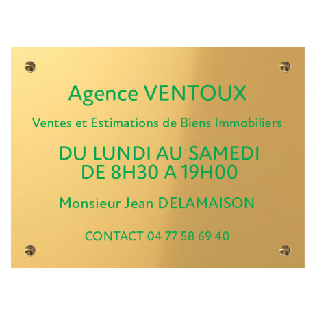 Gravure de Plaque en aluminium gris Avec son texte noir - 300 x 200 mm