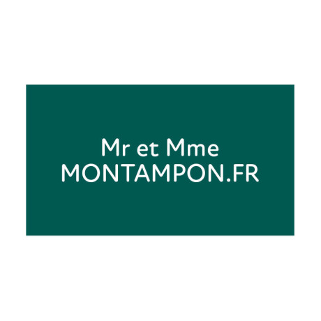 Plaque de porte : Vert sapin / Blanc - Mon Tampon