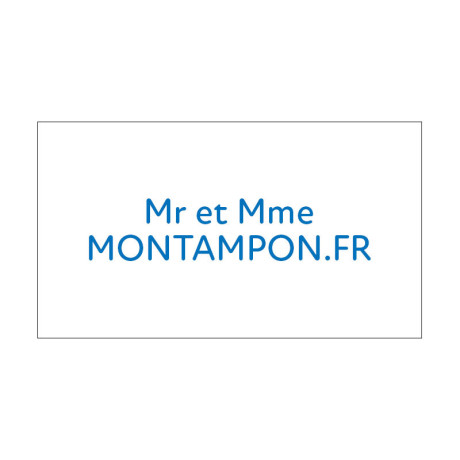 Plaque de porte : Blanc / Bleu - Mon Tampon