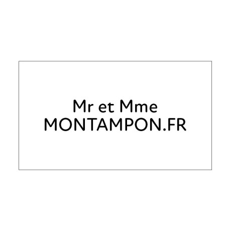 Plaque de porte : Blanc / Noir - Mon Tampon