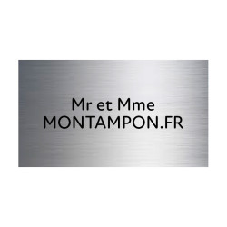 Plaque de porte : Argent satin/ Noir