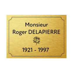 Plaques funéraires personnalisées avec Rose - Adhésive