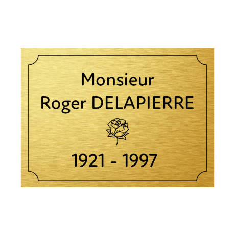 Plaques funéraires personnalisées avec Rose - Adhésive