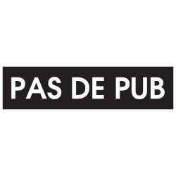 Plaque "Pas de pub" noire