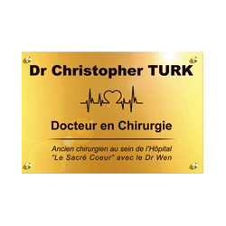 Plaque en laiton doré avec texte noir