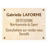 Plaque en bois mdf essence bouleau avec texte brun