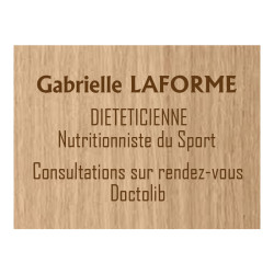 Plaque en bois mdf essence chêne avec texte brun