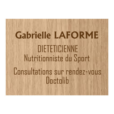 Plaque en bois mdf essence chêne avec texte brun