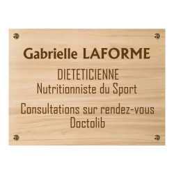 Plaque en bois mdf essence érable avec texte brun