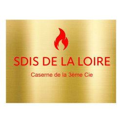 Grande plaque en laiton doré avec finition "Luxe" laquage rouge