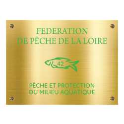 Grande plaque en laiton doré avec finition "Luxe" avec texte vert