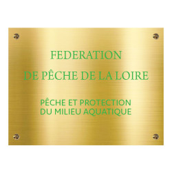 Grande plaque en laiton doré avec finition "Luxe" avec texte vert