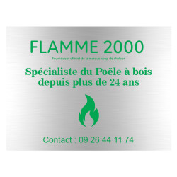 Plaque en aluminium vert & blanc adhésive