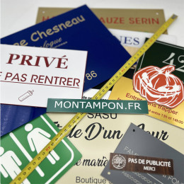 Plaques personnalisées format sur mesure